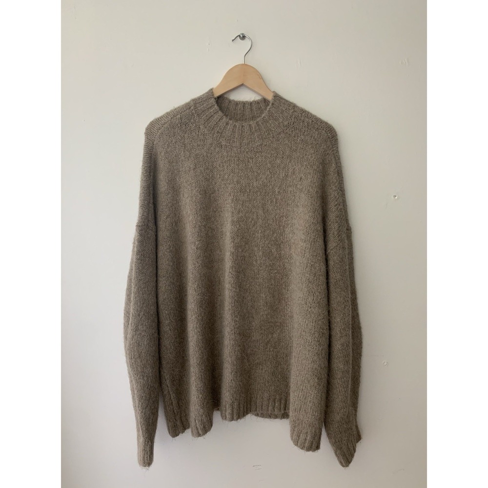 Pistola Carlen Sweater Taupe Mock Neck XL  Oversized Cozy Soft Neutral Pullover